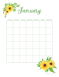 Free shipping on orders over $25.00. Simply Love Printables Sunflower Monthly Undated Calendars Free Printables Final Page 01 In 2021 Calender Template Coloring Calendar Planner Calendar