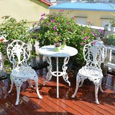 3 piece table and chair set. 3 Piece White Bistro Patio Set Table And 2 May Chairs Set Furniture Garden Outdoor Seat Patio Set Patio Tablepatio Tables Sets Aliexpress