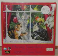 Packaged in a tube box with a poster guide, half the size of the puzzle. Cats In The Garden Jigsaw Puzzle 1000 Piece Cat Lovers Xmas Gift Stocking Filler Jigsaw Puzzles