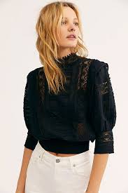 Black And White Tops For Ladies Fp One Sydney Blouse Fashion Black Lace Blouse Blouses For Women