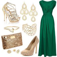 Long Jem Colored Dress Fashion Green Dress Outfit Dress Accessories