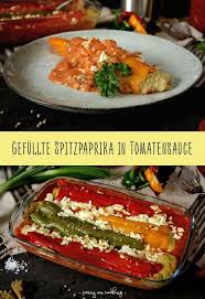 Gefullte Spitzpaprika In Tomatensauce Rezept Auf Carry On Cooking Rezept Gefullte Spitzpaprika Tomaten Sauce Spitzpaprika