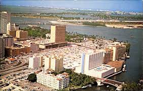 Aerial View Of Miami In 1967 The Magic City With The Miami River In The Foreground And Biscayne Bay In The Distance Aerial View Magic City Biscayne