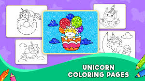 Download Unicorn Glitter Coloring Book Apk