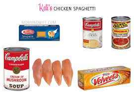 Chicken Spaghetti Mom Wife Chicken Spaghetti Recipes Food Chicken Spaghetti