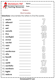Who says learning can't be fun' using the word educational can be the quickest way to lose a child's interest. Numbers Word Scramble Worksheets Pdf