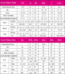 Size Chart Curvy Palace