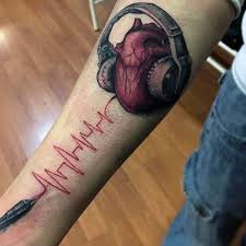 50 Heartbeat Tattoo Designs For Men Electronic Pulse Ink Ideas Heartbeat Tattoo Tattoo Designs Men Tattoos For Guys