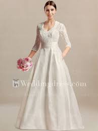 Vintage Wedding Dress With 3 4 Sleeves De460 Modest Wedding Dresses With Sleeves Rustic Wedding Gowns Wedding Dress With Pockets