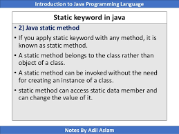 Static Keyword In Java
