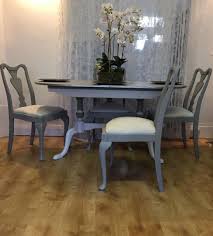 Chalk Painted Queen Anne Style Dining Table And Chairs Oval Table Dining Dining Table Chairs Metal Dining Table
