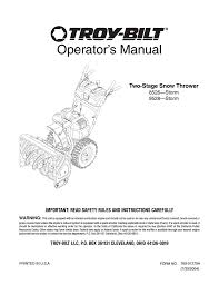 Clearing path is built to handle the snow. Troy Bilt 7524 Snow Blower User Manual Manualzz