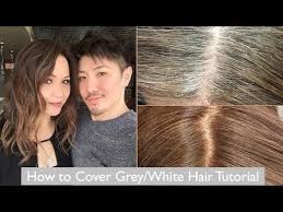 How To Cover Grey White Hair Tutorial Grey Hair Coverage Colored Hair Tips Covering Gray Hair