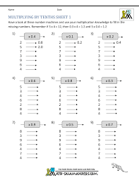 Multiplying Decimals By Whole Numbers