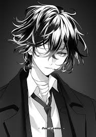 jacket, gradient background, collared shirt, 1boy, one eye covered - Anime  R34