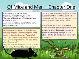 Of Mice And Men Chapter One Of Mice And Men Chapter One Curriculum Lesson Plans