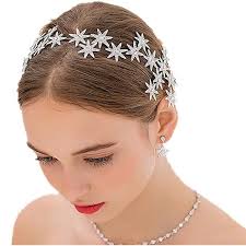 Amazon Com Wiipu Bride Wedding Crystal Rhinestone Star Crown Hair Accessories N432 1 Star Jewelry Crystal Hair Band Rhinestone Headband Rhinestone Tiara