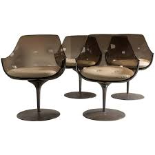 Erwine And Estelle Champagne Chairs Set Of Four 1960s Champagne Chairs Brown Home Decor Leather Cushion