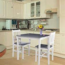 You will likely need several coats. 6117 D02 Table Set With 1 Table 2 Chairs Dining Room Set For 2 People Dining Room Set For Kitchen Living Room Solid Wood Grey Amazon De Home Kitchen