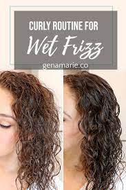 Curly Hair Routine For Wet Frizz How To Tame Wet Frizz Wavy Hair Care Curly Hair Styles Curly Hair Tips