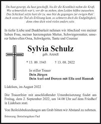 Traueranzeigen von Sylvia Schulz (geb. Arendt)
