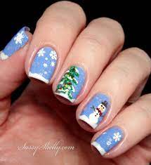 Winter Wonderland Christmas Tree Snowman Nail Art With Cbl Sassy Shelly Nail Blog Christmas Tree Nails Christmas Nails Winter Nail Designs