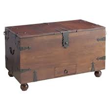 Crafted with a replicated antique look, this steamer trunk coffee table is ideal as a decorative, yet functional accent. Ridgeway Trunk With Wine Storage Wine Storage Storage Coaster Furniture