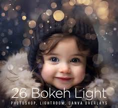 Christmas Bokeh PNG Overlays, Bokeh Lights Photoshop Overlay, Gold Bokeh,  Sparkle Light Bokeh, Light Leaks Overlay, Twinkling Lights Effect
