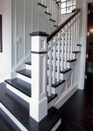 Newel Post And Balusters Stairway Design Stairs Design White Staircase