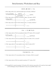 Stoichiometry 1 Worksheet And Key