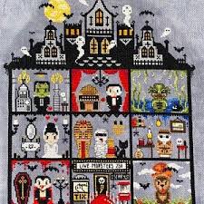 Horror carousel cross stitch patterns. Universal Monster Stitch A Long Sal Cross Stitch Pattern Etsy Halloween Cross Stitch Patterns Cross Stitch Fonts Halloween Cross Stitches