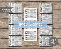 D) he made three trips. Instant Download 1910s To 2010s Printable Pdf File Decades History Trivia Facts Printable Placemat Birthday Decade In Review Printable Placemat Instant Download Digital Printables