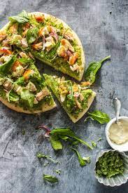 Green No Cheese Pizza With Broccoli Pesto Chicken And Sour Cream Sugar Et Al Cheese Pizza Recipe Recipes Sour Cream Recipes