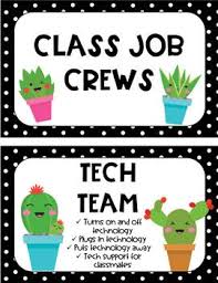 Cute Cactus Class Job Crews And Teams Editable Class Jobs