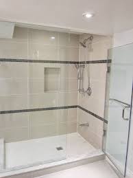 Just An Idea Of What Beige Cream Tan Tiles Look With White Shower Pan Solid Surface Shower Pan W Small Bathroom Renovations Bathroom Remodel Shower Shower Tile