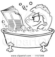 royalty free rf clip art illustration of a cartoon black and white outline design of a woman reading in the bath tub by toonaday 1048207 royalty free rf clip art illustration