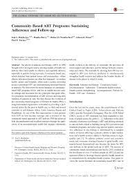 PDF) Community-Based ART Programs: Sustaining Adherence and Follow-up