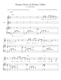 Empty Chairs At Empty Tables In The Duet Style Of Ramin Karimloo Hadley Fraser Sheet Music For Piano Vocals Mixed Trio Musescore Com