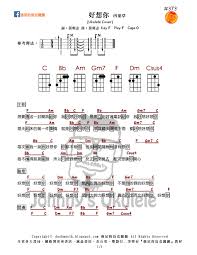 曲谱：《好想你》吉他谱 四葉草 c调超原版酷音小伟编配 乐谱类型：吉他谱 乐谱格式：图片乐谱 å¼·å°¼çš„çƒå…‹éº—éº—johnny UkuleleéŸ³æ¨‚æ•™å®¤ 373 å¥½æƒ³ä½ å››è'‰è‰å¼·å°¼çš„çƒå…‹éº—éº—è­œjohnny S Ukulele Tabs