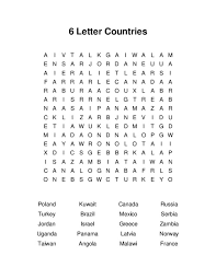 Solve puzzles daily and see your word search skills improve! 6 Letter Countries Word Search