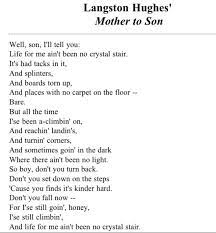 Langston Hughes S Mother To Son A