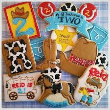 Unique Birthday Themes For 2 Year Old Boy Frost Cowboy Western Theme Birthday Set For A Two Year Old Christmas Cookie Party Cookie Birthday Party Western Birthday Party