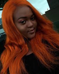 Dark Skin Orange Hair Colorful Hair Melanin Ginger Black Women Hair Color Orange Weave Hairstyles Burnt Orange Hair Color