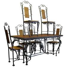 Add a touch of southern comfort to your dining room with the. Exceptional Wrought Iron Ivy Motif Table And Six Chairs France 1940s For Sale At 1stdibs