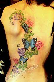 Flowers With Butterflies Tattoo By Mirek Vel Stotker Beautiful Tattoos Cute Tattoos Trendy Tattoos