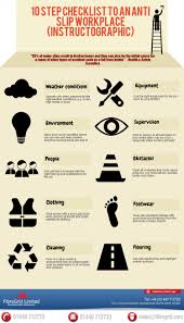 10 Step Checklists To An Anti Slip Workplace Officesafety Safety Infographic Safetytip Workplace Infographic Checklist