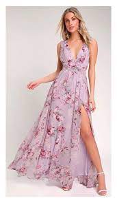 Garden Meandering Lavender Floral Dress Floral Print Maxi Dress Maxi Dress Printed Maxi Dress