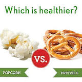 Is popcorn or pretzels healthier?