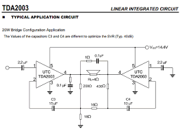 The utc tda2003 has a circuit which enables it to withstand a voltage pulse train, on pin 5. Cw 3896 Tda2003 Amplifier Bridge Circuit Schematic Free Diagram