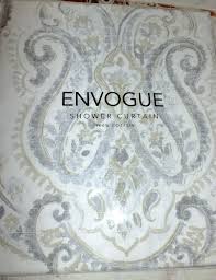 Envogue Lormont Gray Beige White Medallion Scroll Floral Shower Curtain New Floral Shower Curtains Boho Bathroom Vintage Bathrooms